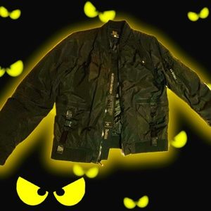 8IGHTH DSTRKT BLACK UTILITY BOMBER JACKET